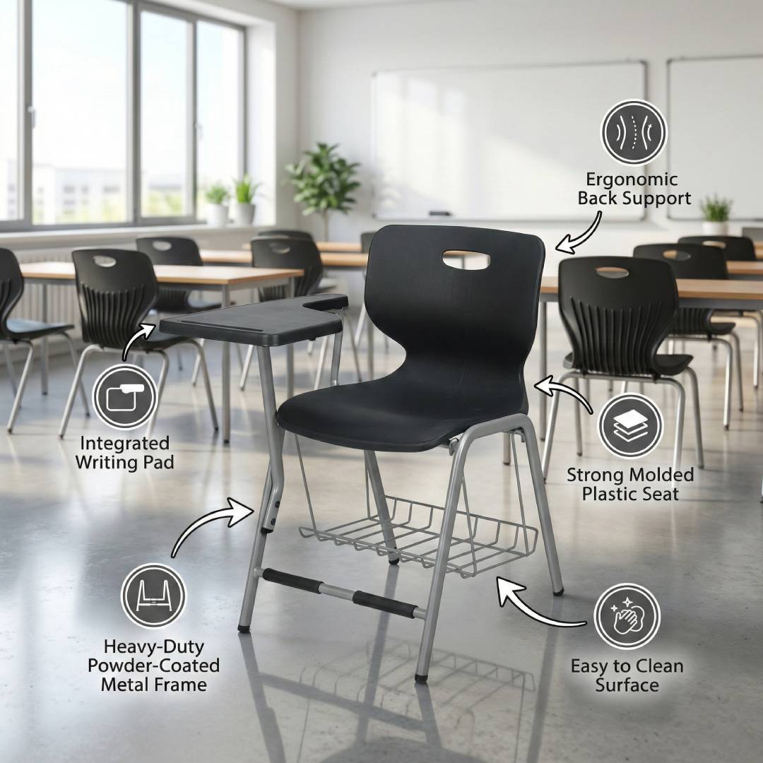 Yellow Label Shell Study Chair With Basket S-209-SB