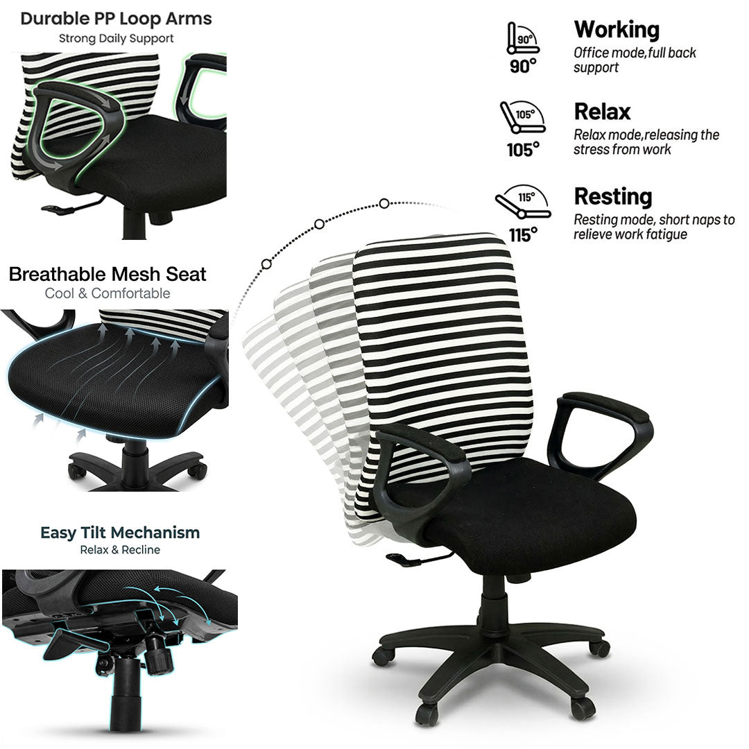 SAAB Manager Office Revolving Chair (Medium Back) Model SAAB S-540
