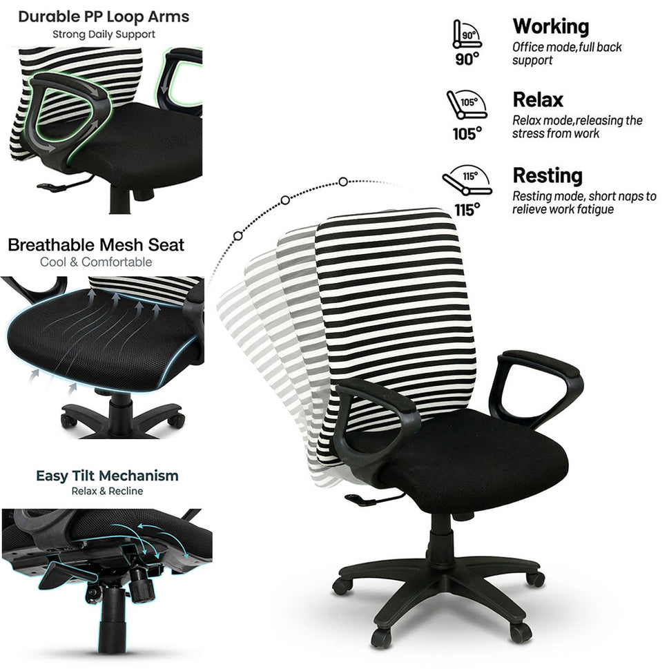 SAAB Manager Office Revolving Chair (Medium Back) Model SAAB S-540