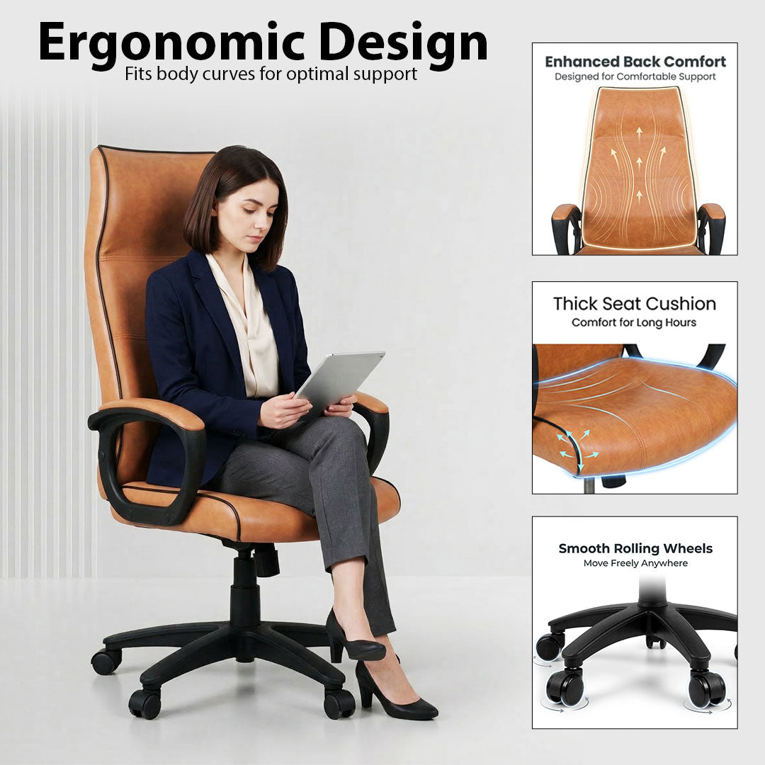 Sprinter High Back Revolving Chair Model S-528-L From SAAB Pakistan