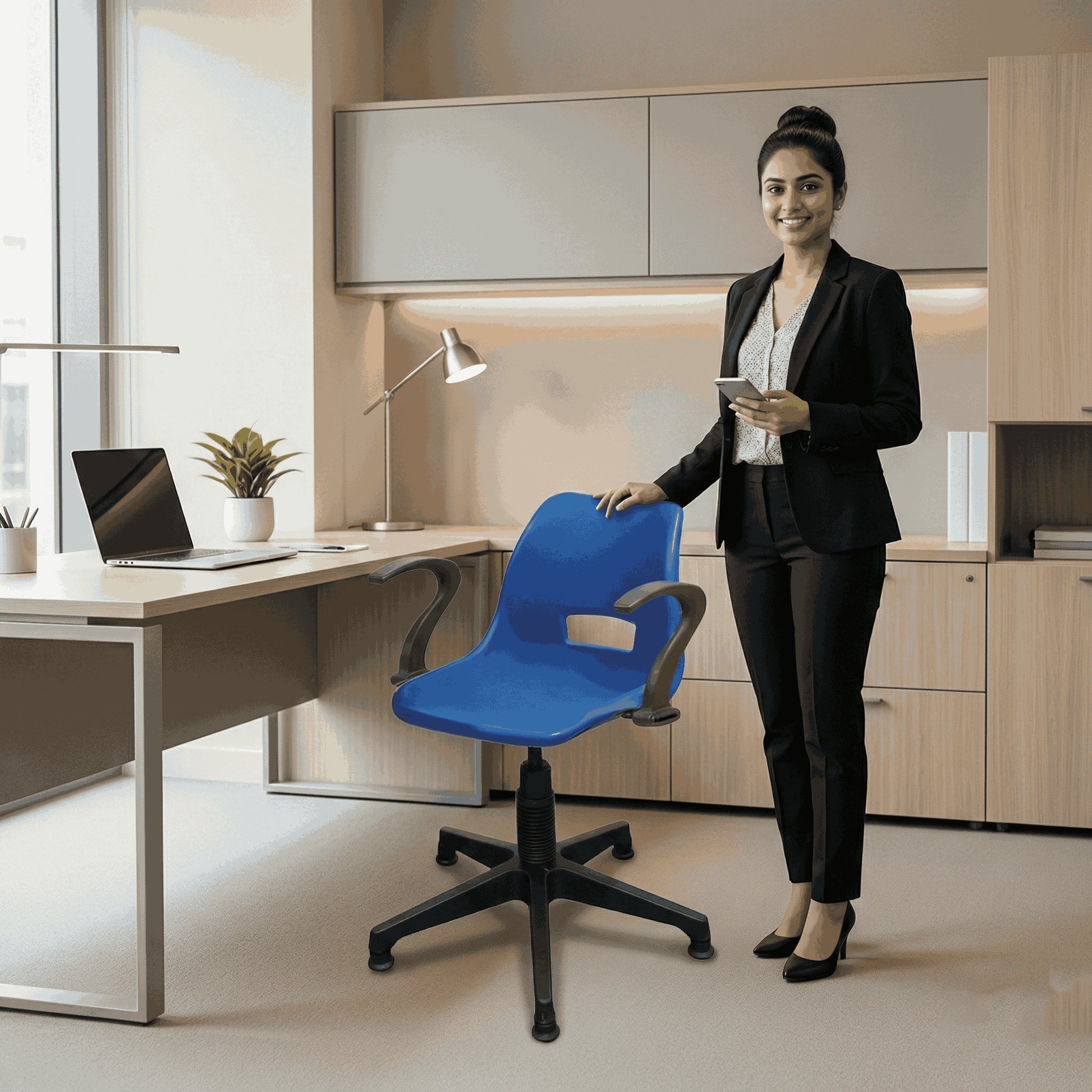 SAAB S-208-MSA Shell Holo Revolving Chair with Arms and Mechanical Jack