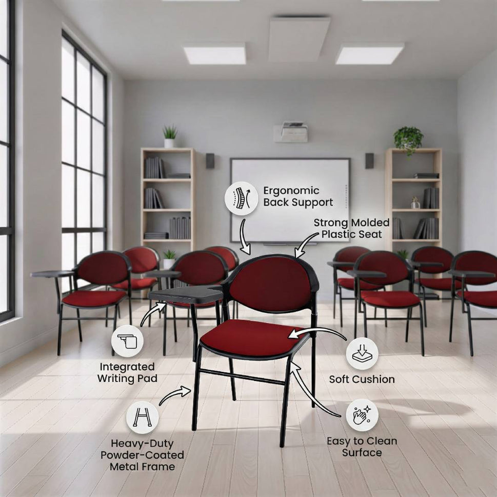 SAAB S-02-SC Comforto Study Chair with Cushion Vertical Pipe