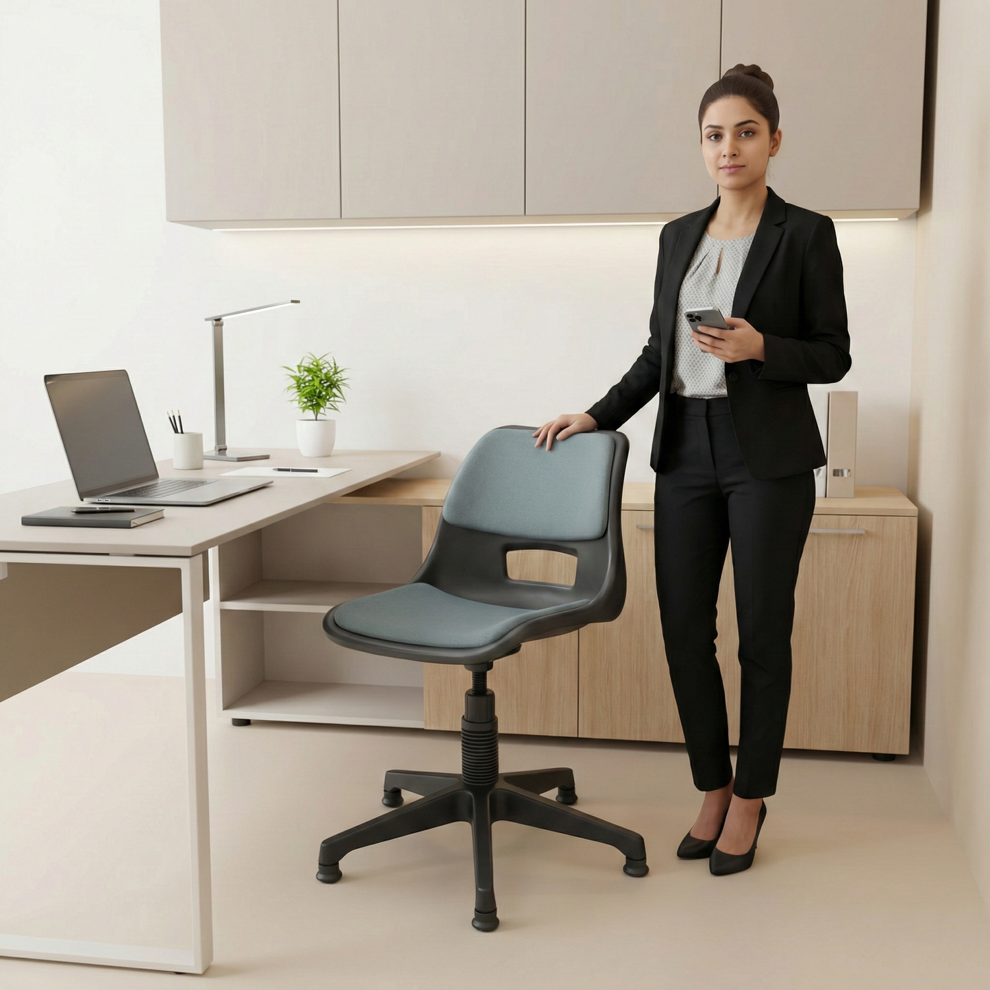 SAAB S-208-MC Shell Holo Revolving Chair with Mechanical Jack &amp; Cushion