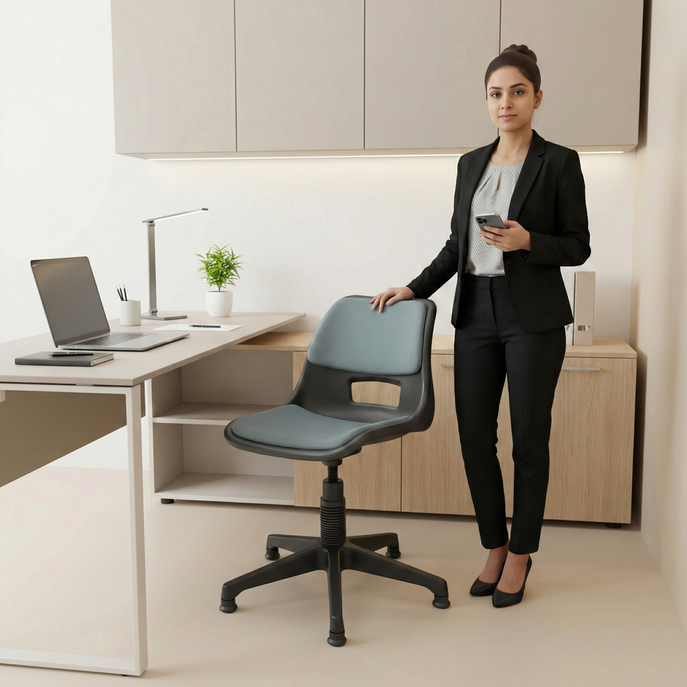 SAAB S-208-MC Shell Holo Revolving Chair with Mechanical Jack &amp; Cushion