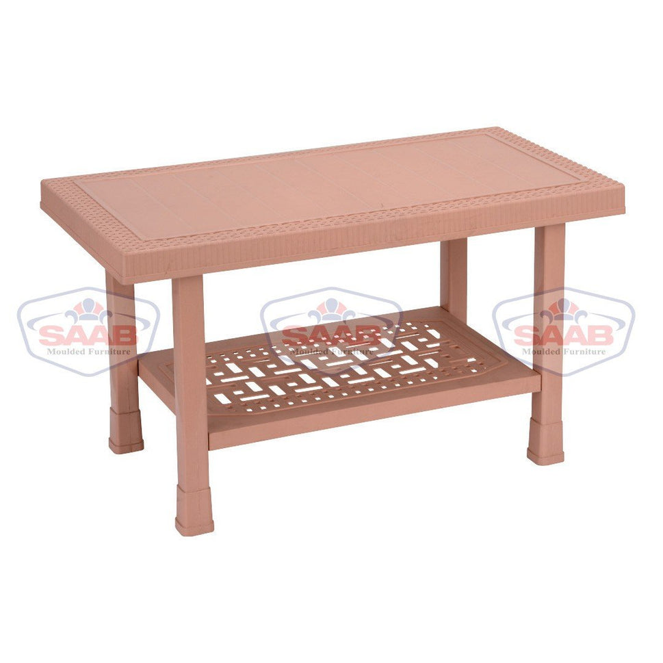 SAAB S-330 Full Plastic Medium Double Shelf Rattan Table