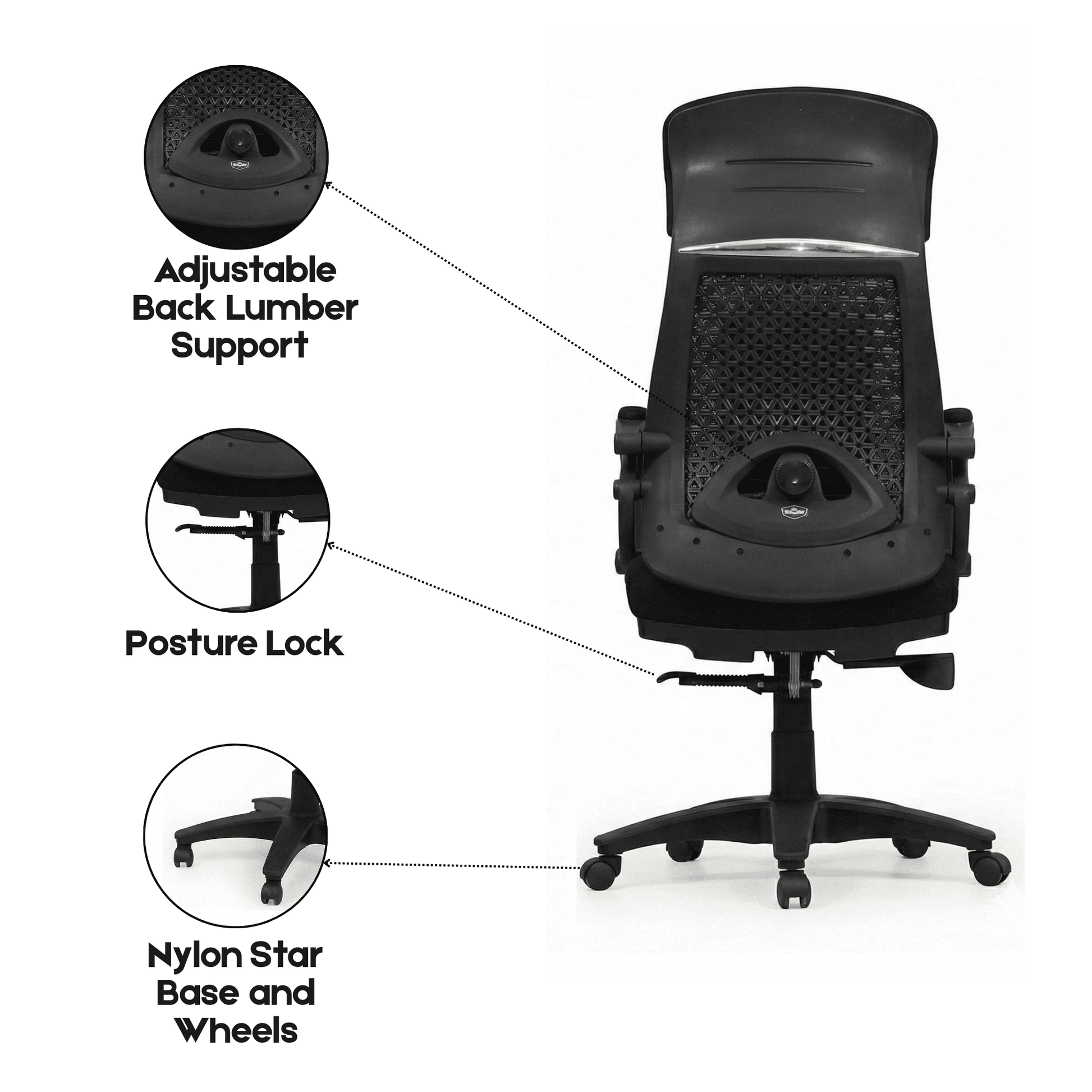 HINOMI Pro Real Time Ergonomic Mesh Chair Model SAAB SM-786