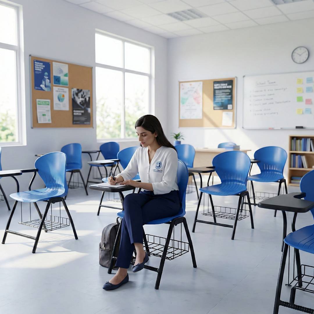 SAAB S-06-SB Peacock Shell Study Chair with Bookshelf