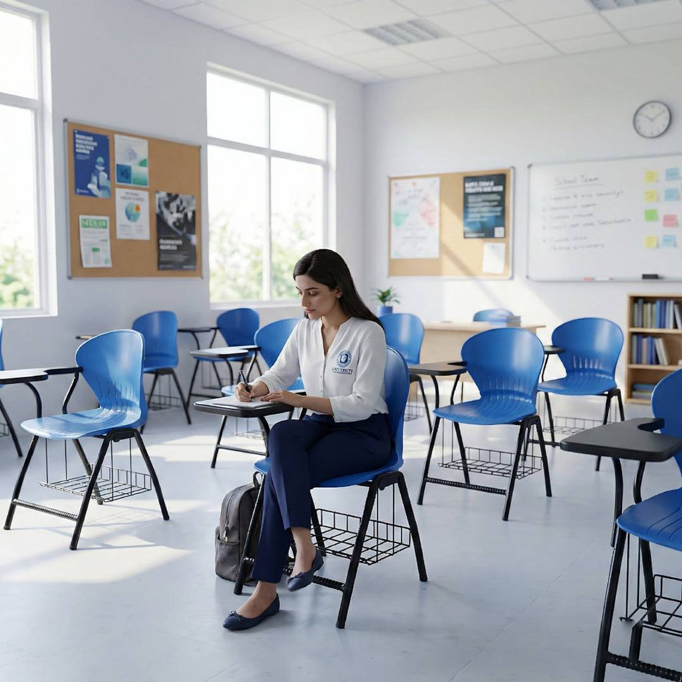 SAAB S-06-SB Peacock Shell Study Chair with Bookshelf