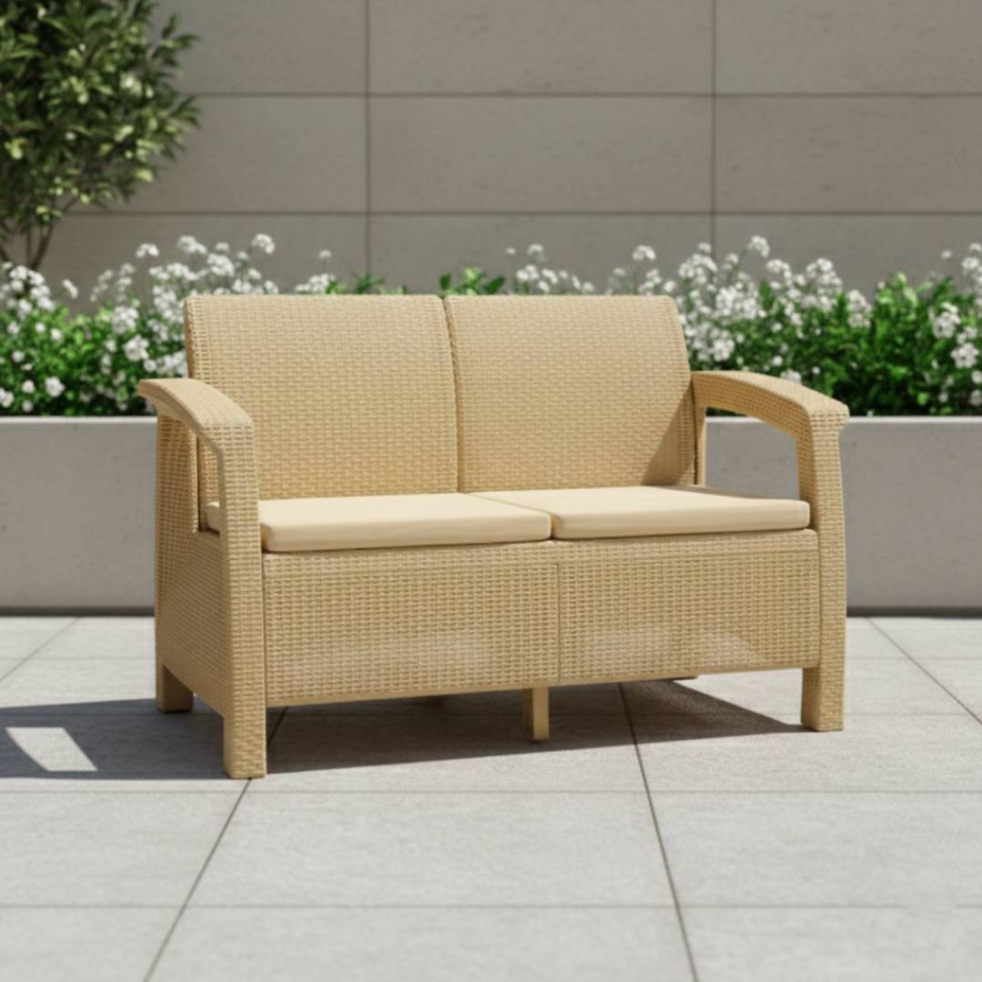 SAAB Newly Designed Rattan Allegra 2 Seater Sofa with Printed Cushions SAAB SP-373