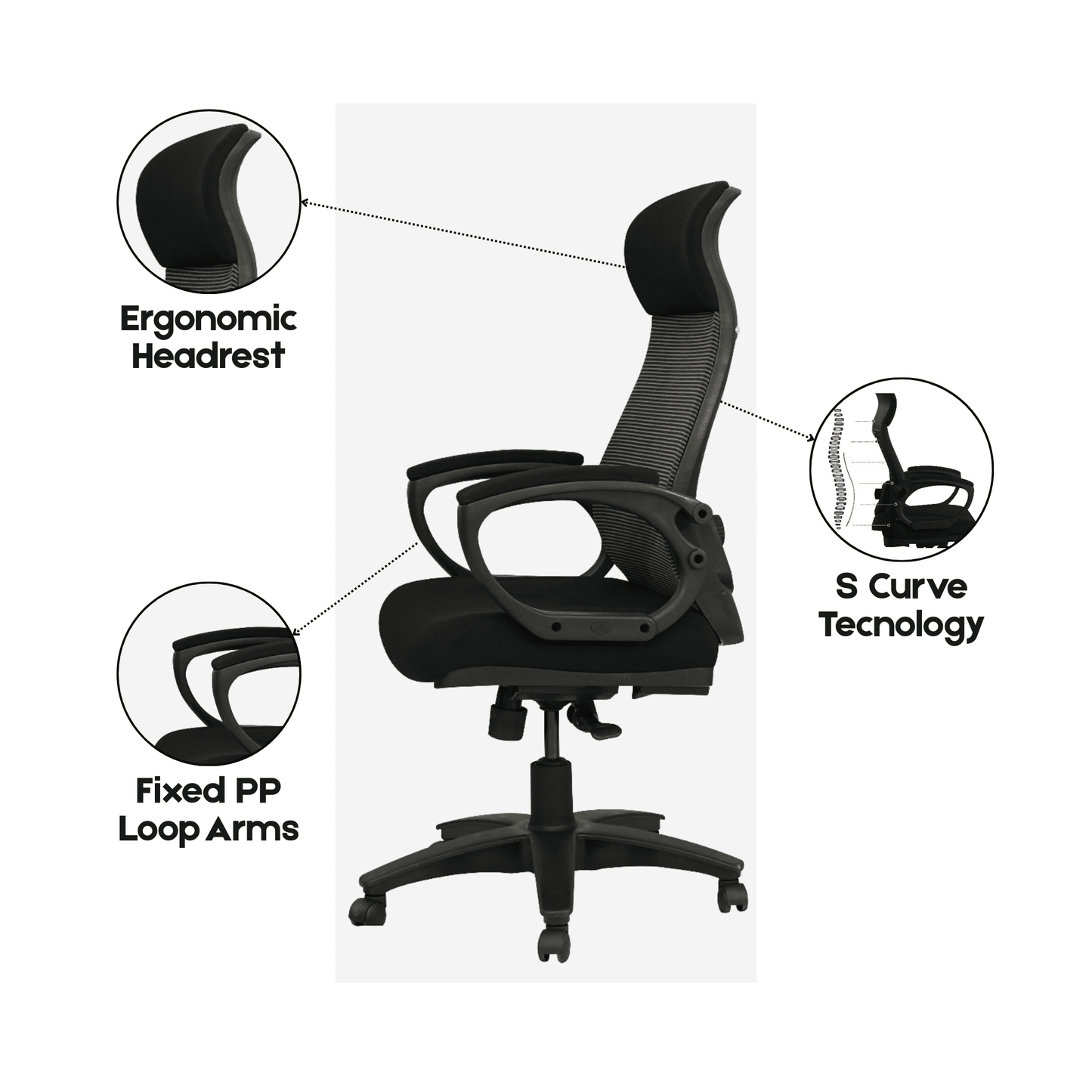 HINOMI Pro Real Time Ergonomic Mesh Chair Model SAAB SM-786