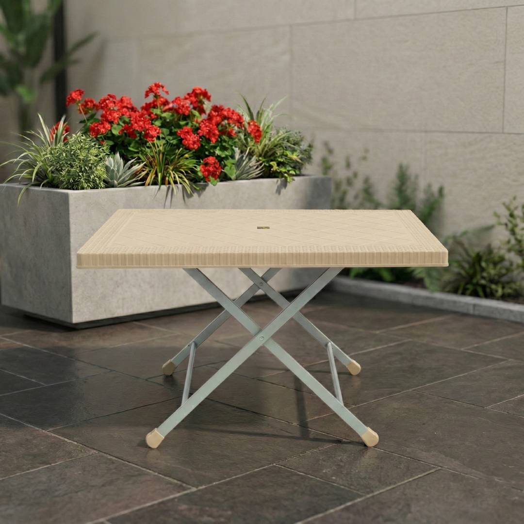 SAAB SP-214-RT Steel Plastic Table With Rattan Top