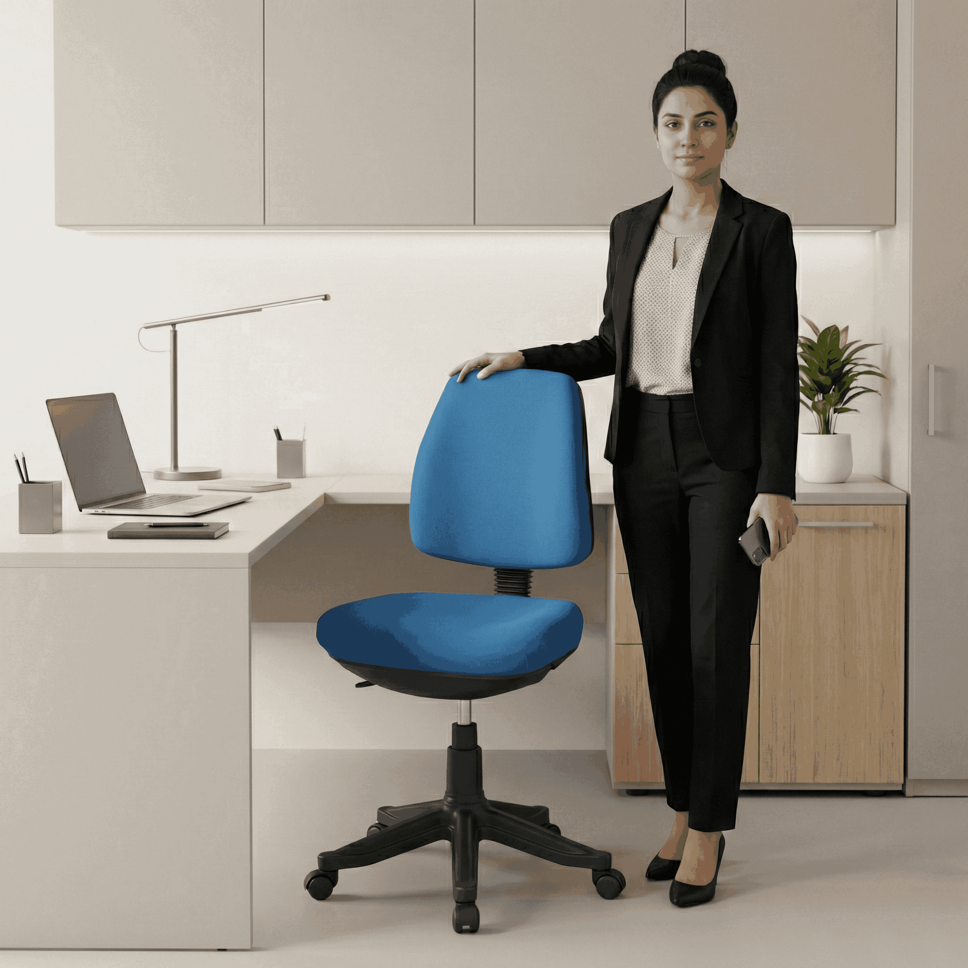 SAAB Computer Chair Without Arms With Hydraulic Jack and Stopper Model SAAB S-508