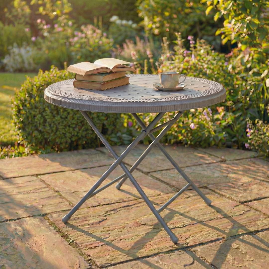 SAAB SP-215-RT STEEL PLASTIC RATTAN ROUND TABLE