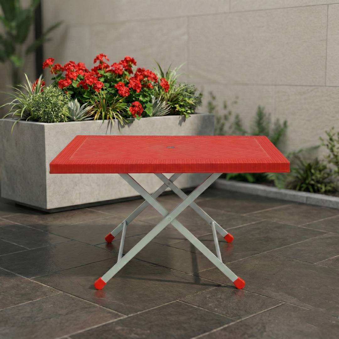 SAAB SP-214-RT Steel Plastic Table With Rattan Top