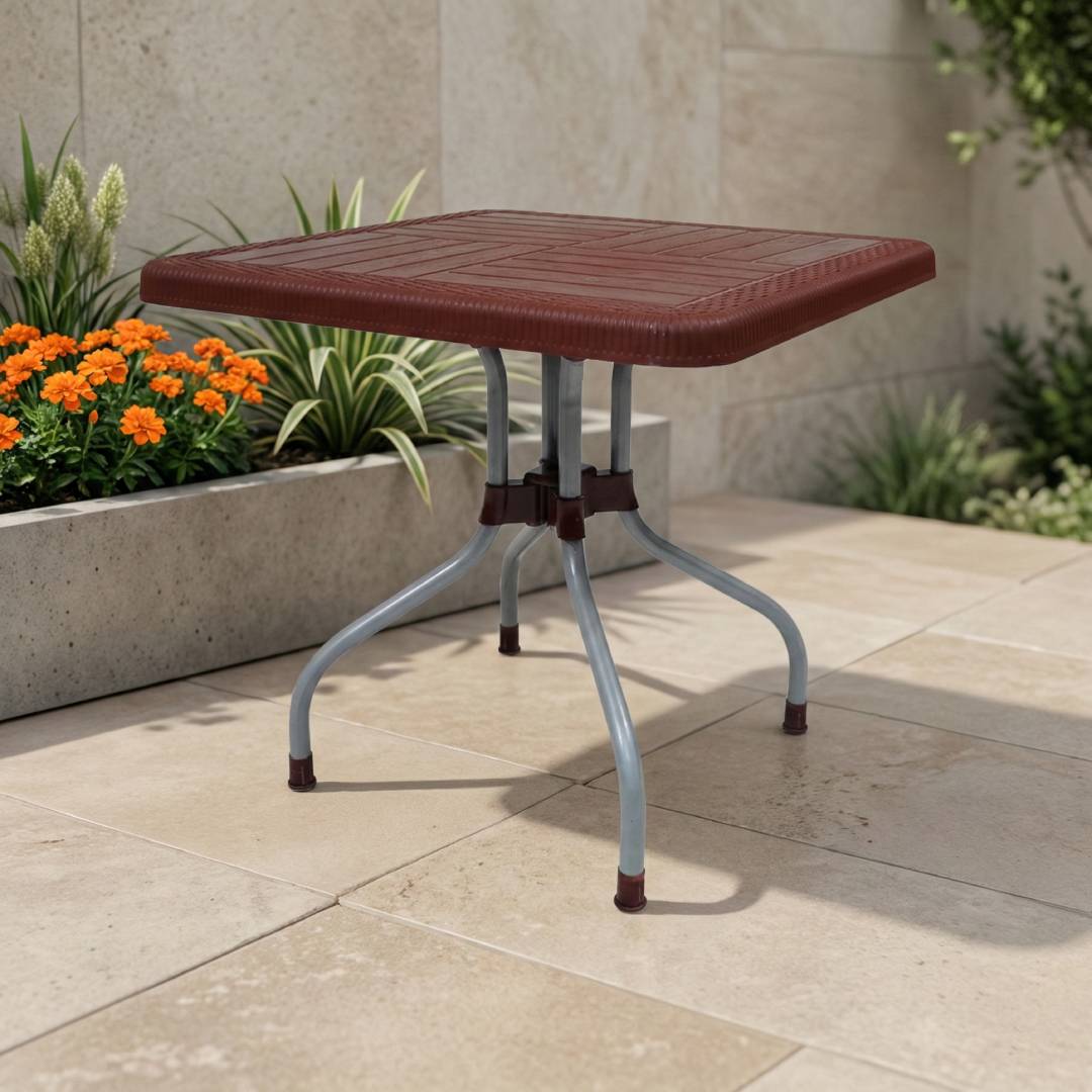 SAAB SP-246 Lexus Prince Square Table with Silver Legs