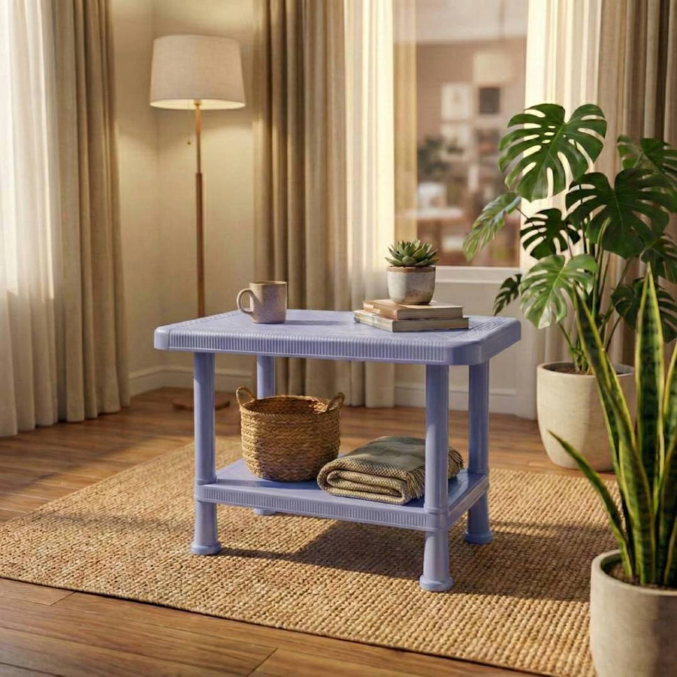 SAAB SP-328 Full Plastic Double Shelf Baby Rattan Table