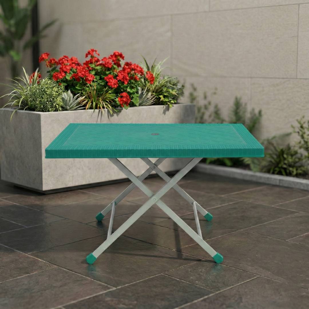 SAAB SP-214-RT Steel Plastic Table With Rattan Top