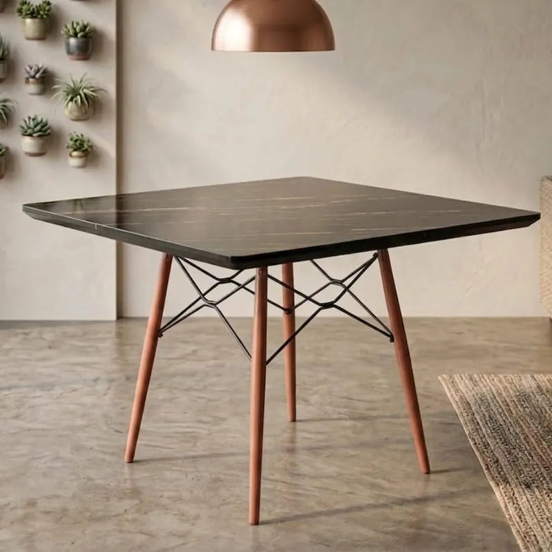 SAAB S-973 Premium Marble-Effect Square Dining Table