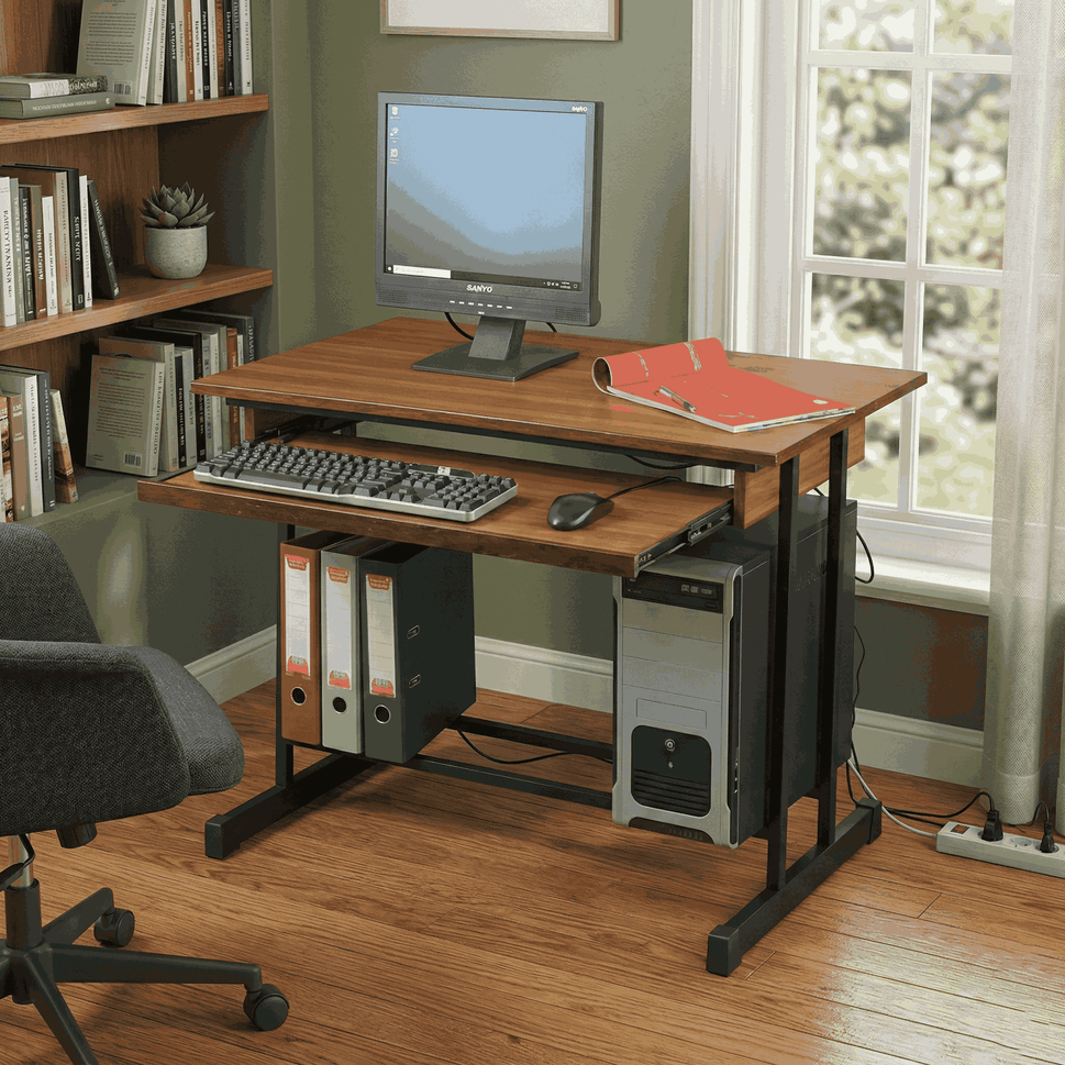 SAAB S-449 Wooden Computer Table with Shelf