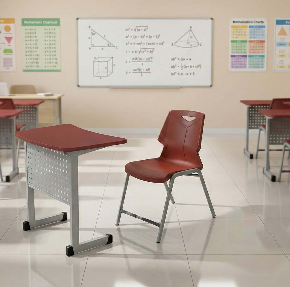 SAAB S-913 One Seater Desk Iron Frame And Fiber Top Big