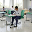 Switch SAAB S-914 One Seater Desk Iron Frame Front Jali And Fiber Top Small 2 image