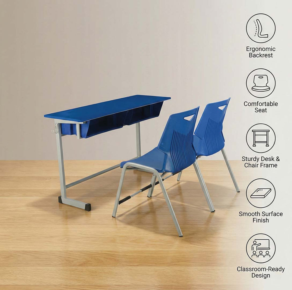 SAAB S-932 Study Table With Plastic Book Shelf and Fiber Top