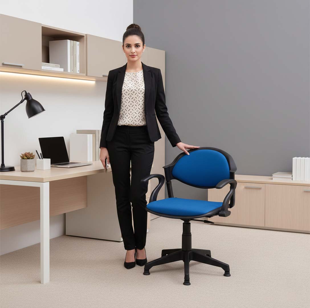 SAAB S-11-HSAC Comforto Revolving Chair with Arms, Cushion, and Hydraulic Jack