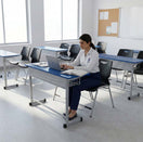 Switch SAAB S-930 2-Seater Study Table With Iron Book Shelf and Fiber Top 3 image