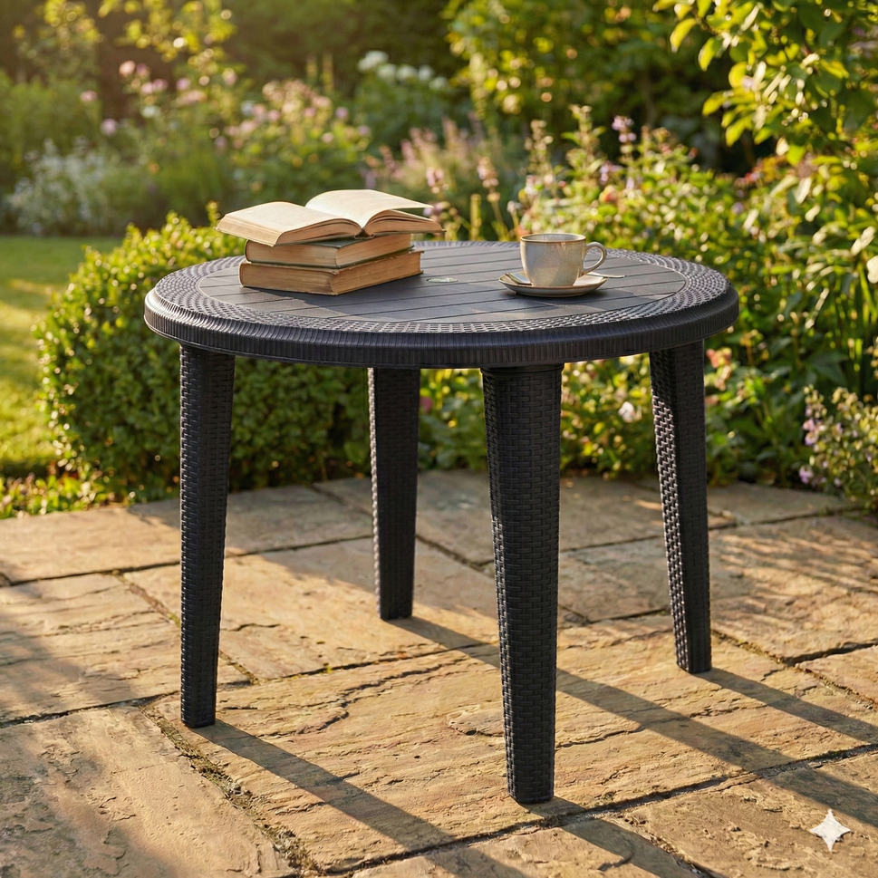 SAAB (SP-215-RTL) Pure Plastic Rattan Legs Table