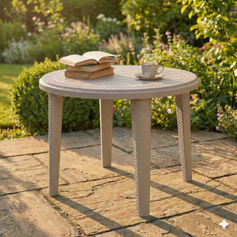 SAAB (SP-215-RTL) Pure Plastic Rattan Legs Table