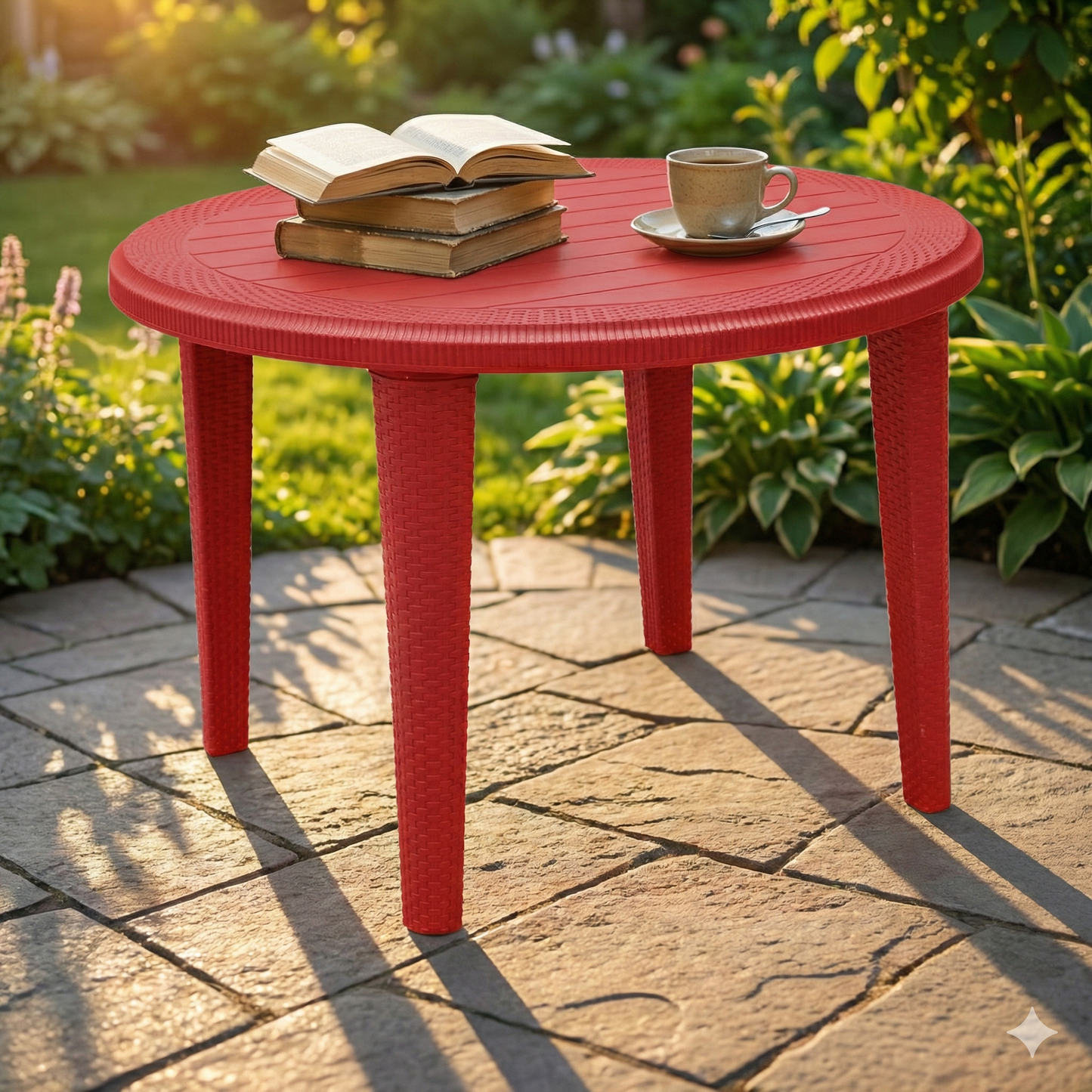 SAAB (SP-215-RTL) Pure Plastic Rattan Legs Table