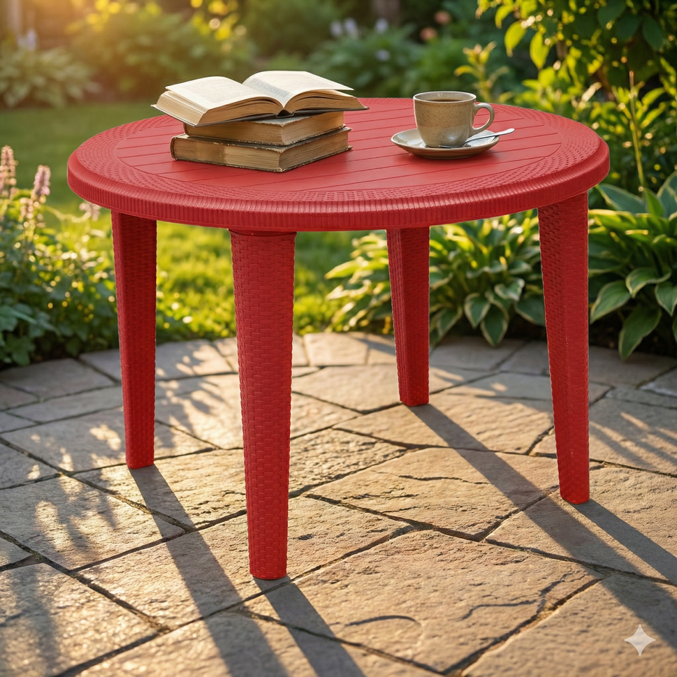 SAAB (SP-215-RTL) Pure Plastic Rattan Legs Table