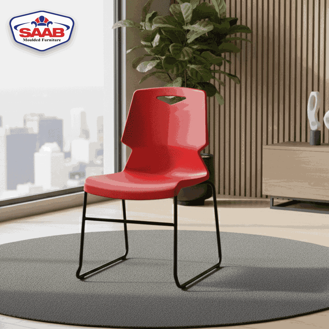 SAAB S-195-U Stackable Office Meeting Chair – Durable Steel Frame Visitor Chair for Conference Rooms, Halls &amp; Events