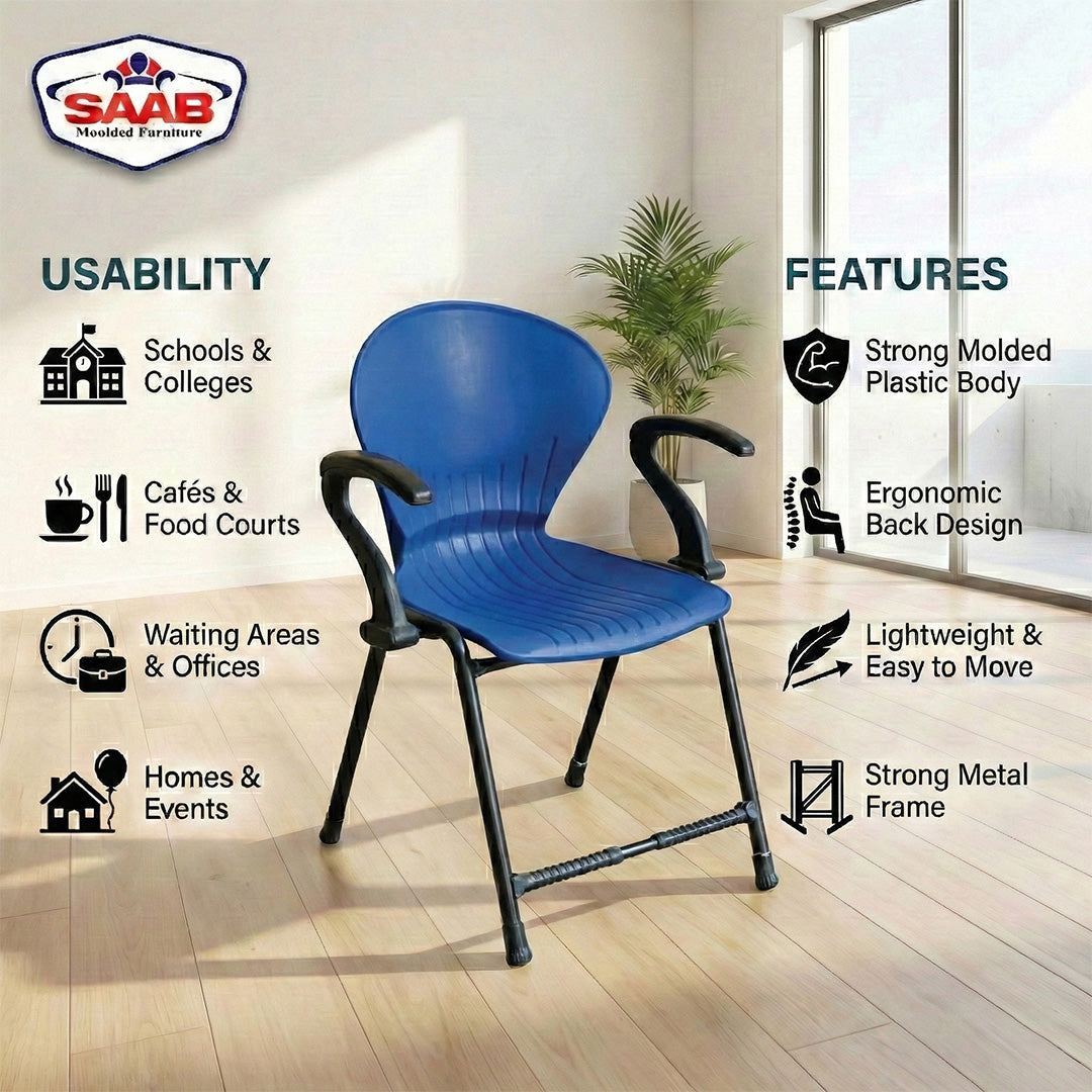 SAAB S-06-A Steel Plastic Pecock Shell Chair with Arms