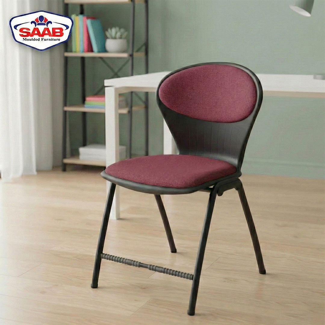 Steel Plastic Peacock Shell Chair with Cushion SAAB S-06-C