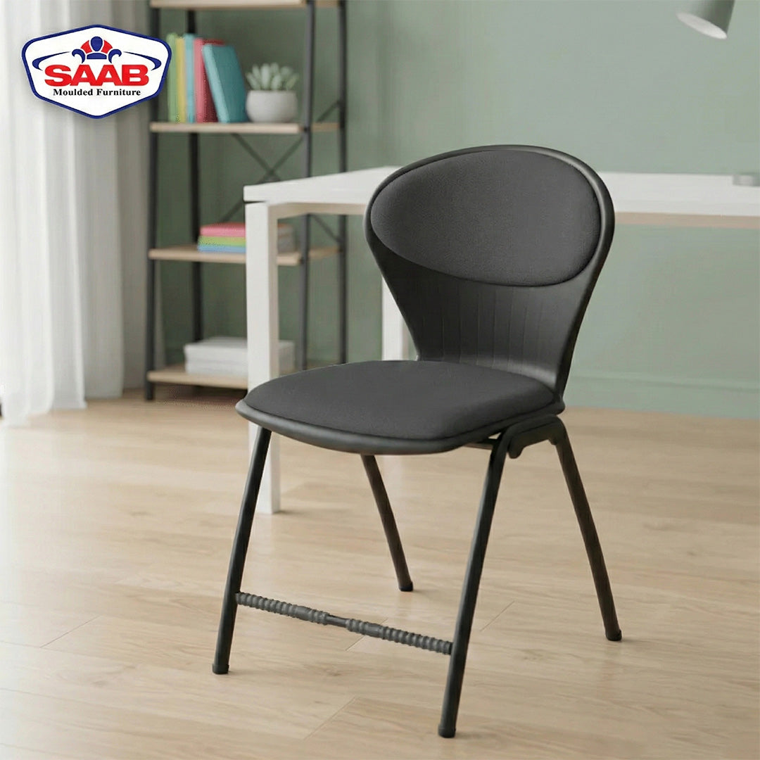 Steel Plastic Peacock Shell Chair with Cushion SAAB S-06-C