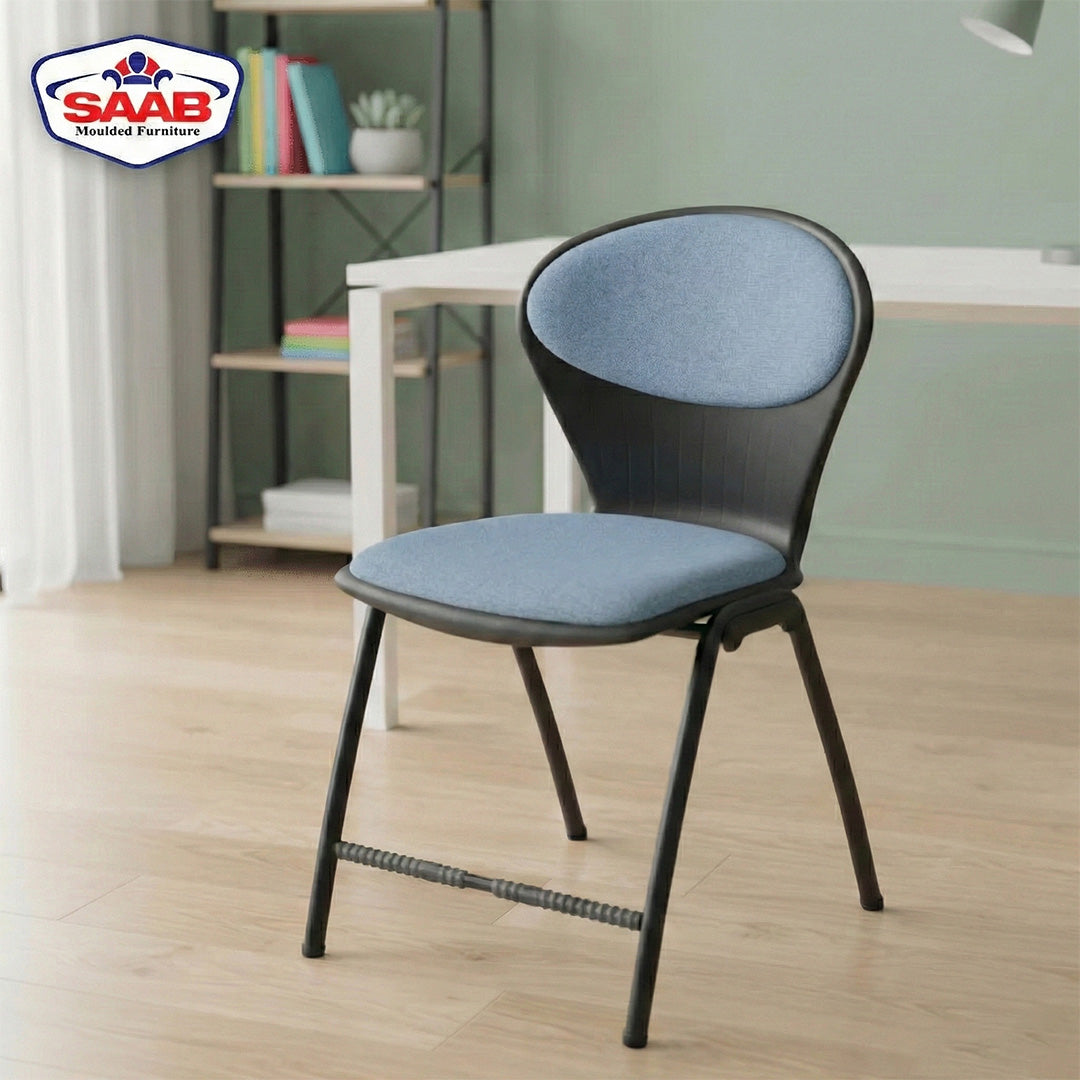 Steel Plastic Peacock Shell Chair with Cushion SAAB S-06-C