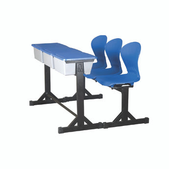 Study Desk with Small Plastic Top & Box 3-Seater (Std. Height) S-138