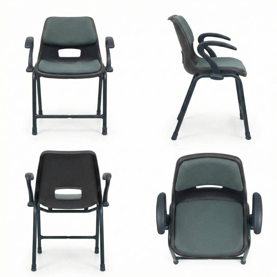 SAAB S-204-AC Steel Plastic Holo Shell Big Chair with Arms and Cushion