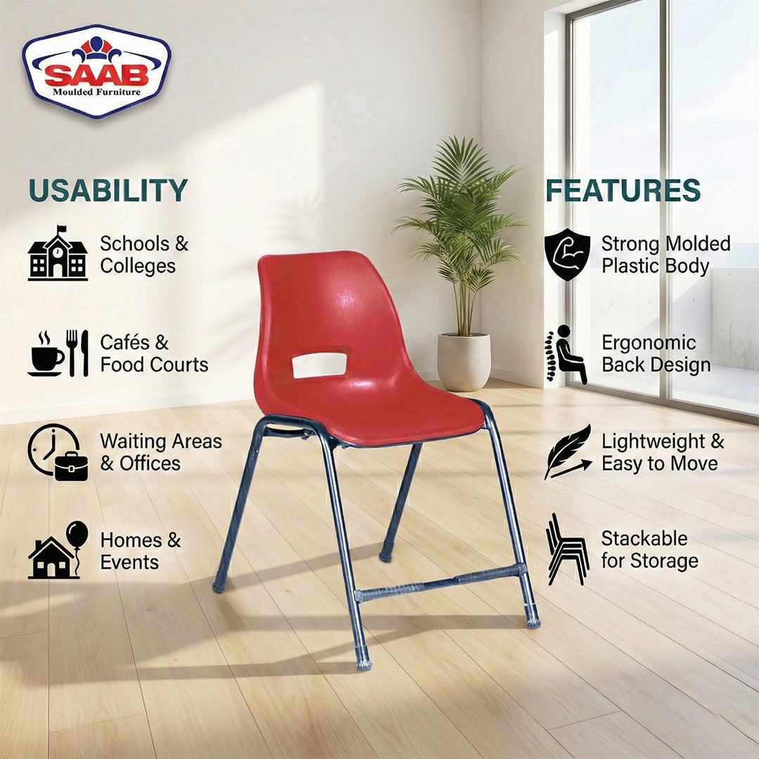 SAAB S-204 Steel Plastic Holo Study Big Shell Chair