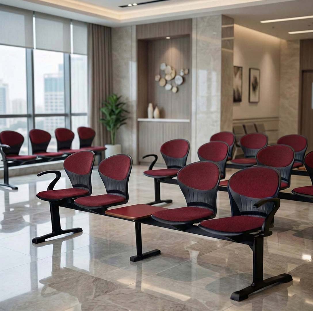 SAAB S-257-HACT Peacock Visitor Sofa 4-Seater Double Channel with Arms and Cushion