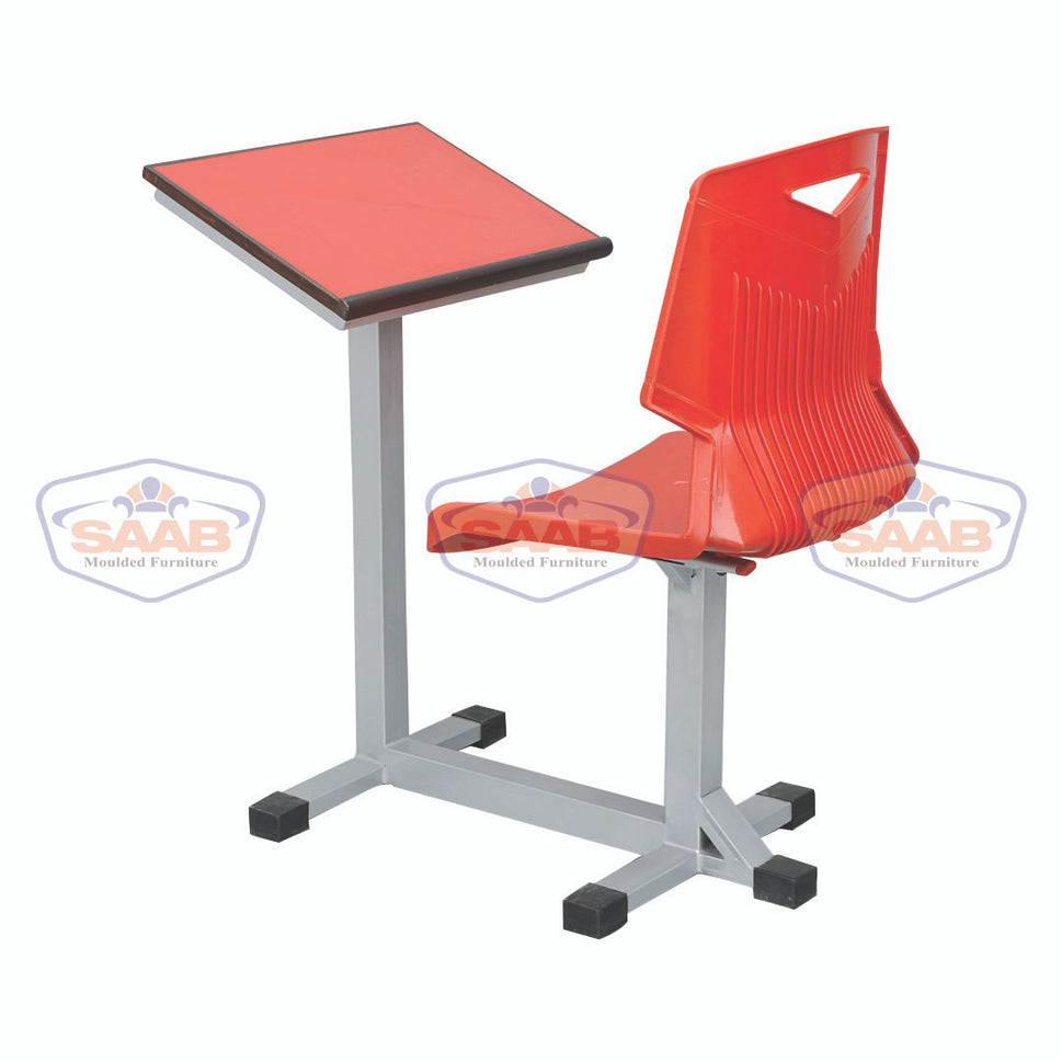 SAAB S-917 Joint Bench with Wooden Desk Double Channel 1-Seater