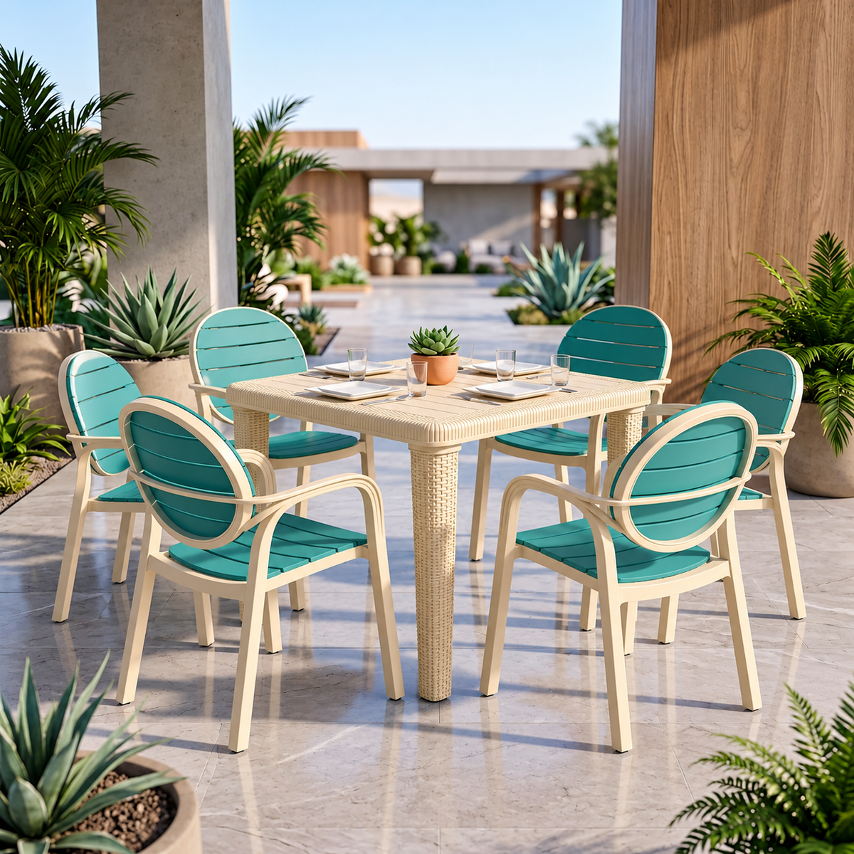 SPECTRUM PATTI CHAIRS SET MODEL SP-675 CHAIRS AND TABLE