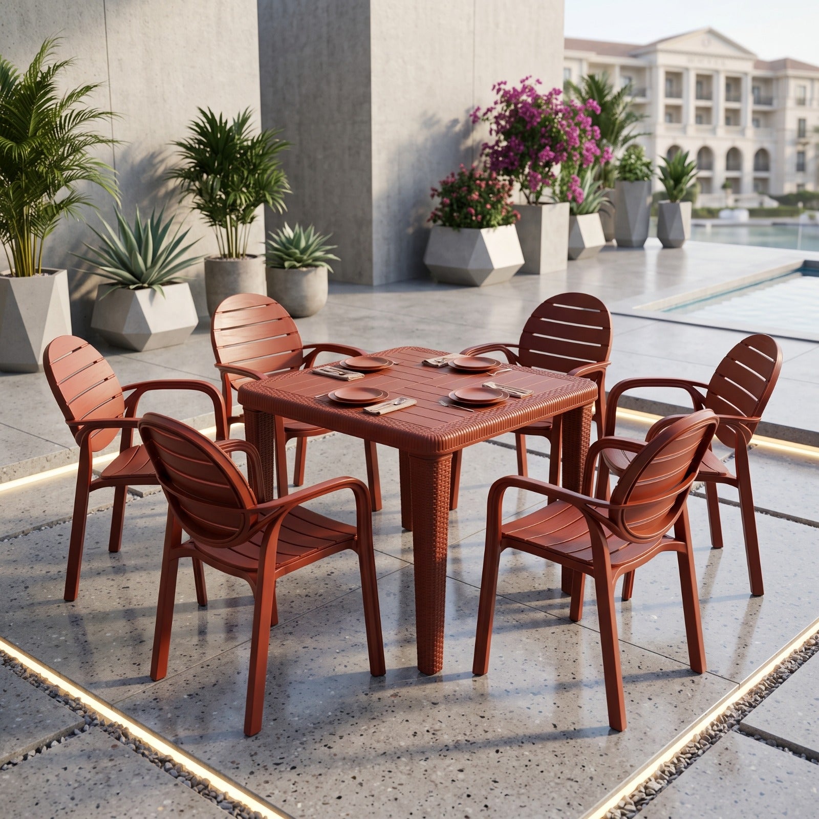 SPECTRUM PATTI CHAIRS SET MODEL SP-675 CHAIRS AND TABLE