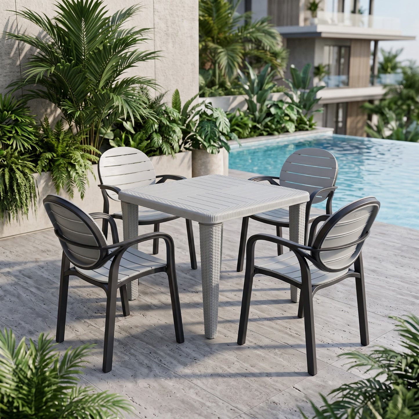 SPECTRUM PATTI CHAIRS SET MODEL SP-675 CHAIRS AND TABLE
