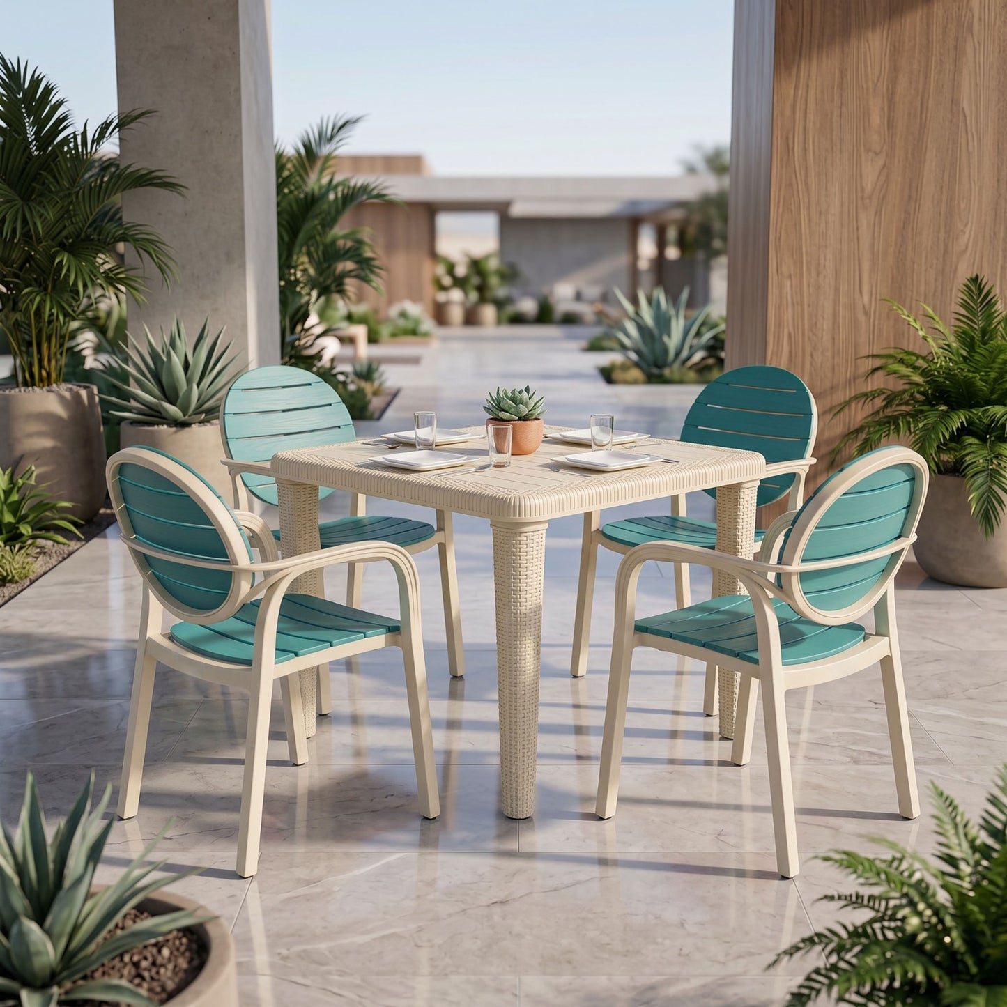 SPECTRUM PATTI CHAIRS SET MODEL SP-675 CHAIRS AND TABLE
