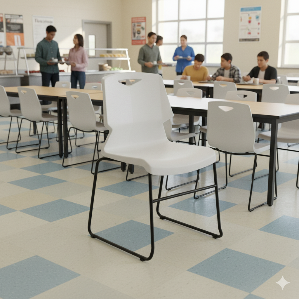 SAAB S-195-U Stackable Office Meeting Chair – Durable Steel Frame Visitor Chair for Conference Rooms, Halls &amp; Events