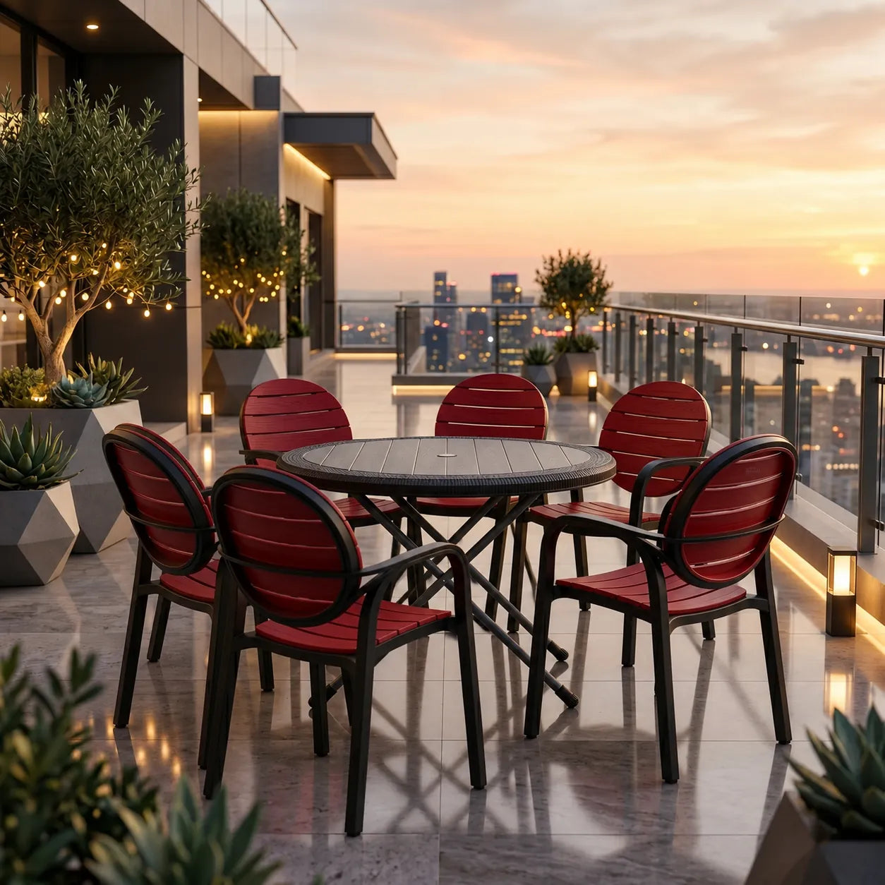 SPECTRUM PATTI CHAIRS SET MODEL SP-675 CHAIRS AND TABLE