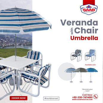 Veranda Chairs Set (4 Chairs + 1 table + 1 Umbrella)