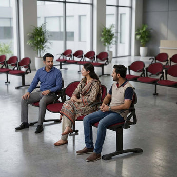 Visitor Sofa 4-Seater Double Channel with Cushion & Arms Model S-10-HAC